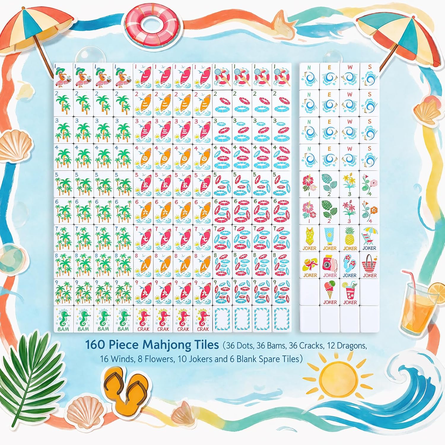 Thumbnail 6 de Majolicia American Mahjong Tile Set, 160 Tiles