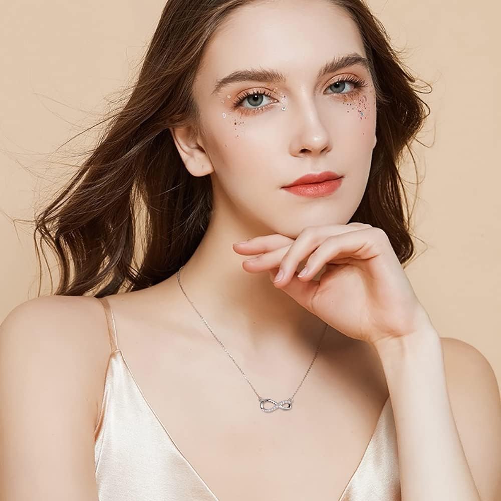 Detalle de Viwind Infinity Herz Anhänger Kette aus 925 Sterling Silber – Damenschmuck