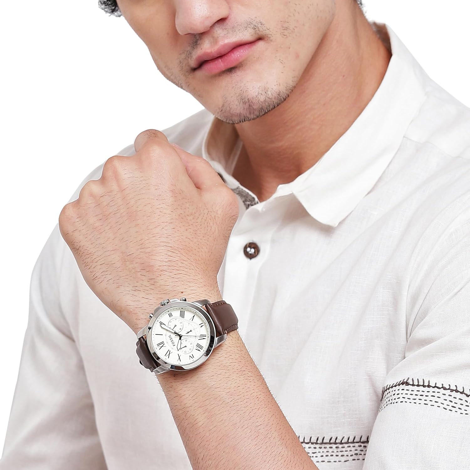 Thumbnail 4 de Fossil Grant orologio da uomo: cronografo al quarzo con scelta tra bracciale in acciaio o cinturino in pelle