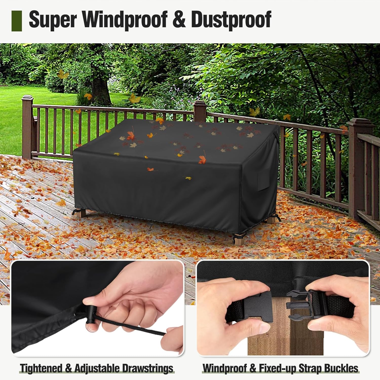 Detalle de MR. COVER 3-Seater Outdoor Couch Cover, 80-Inch