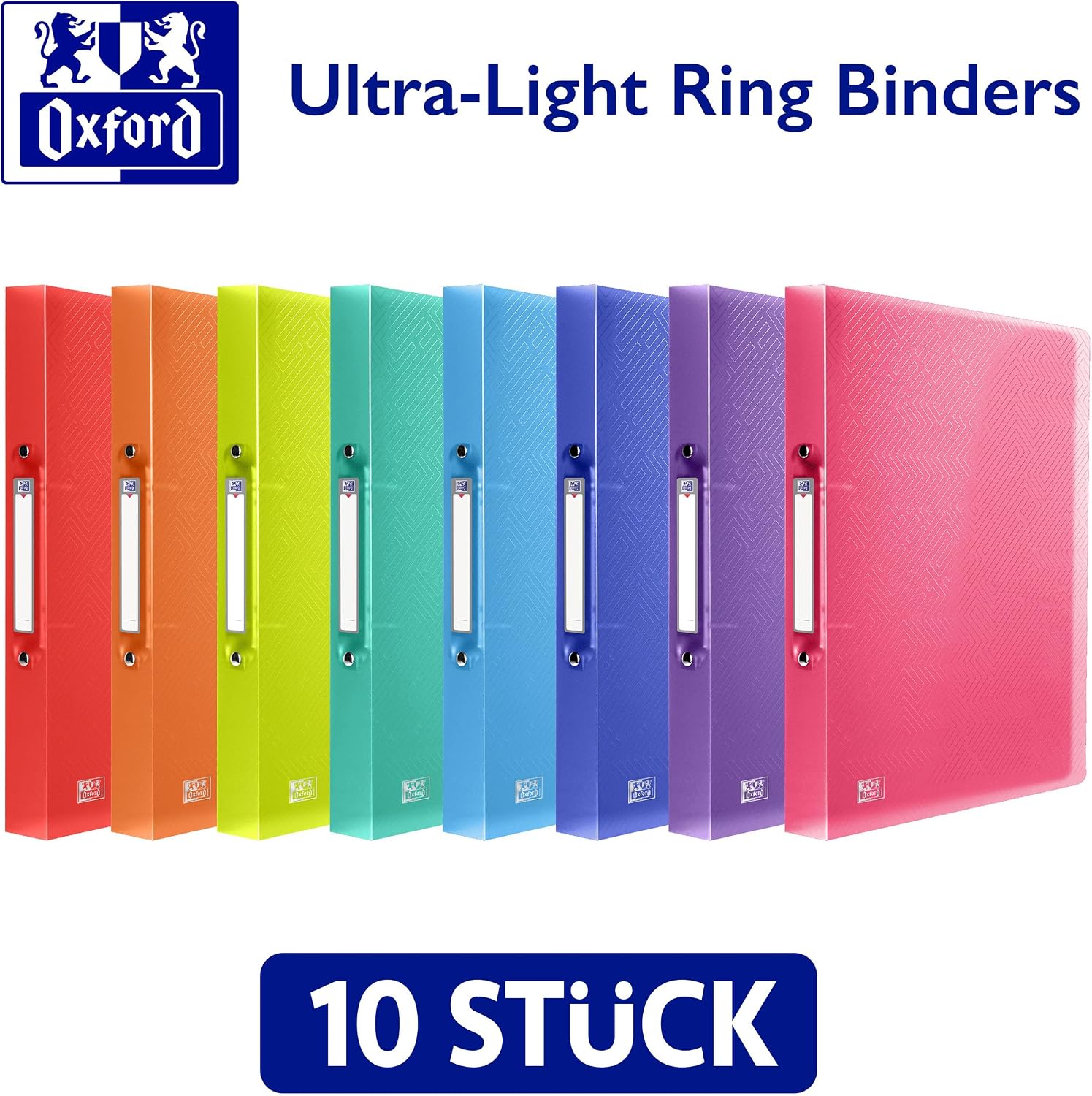 Detalle de Oxford URBAN Ringbuch A4, 2 cm Rücken, transluzent, 10 Stück – 8 Farben