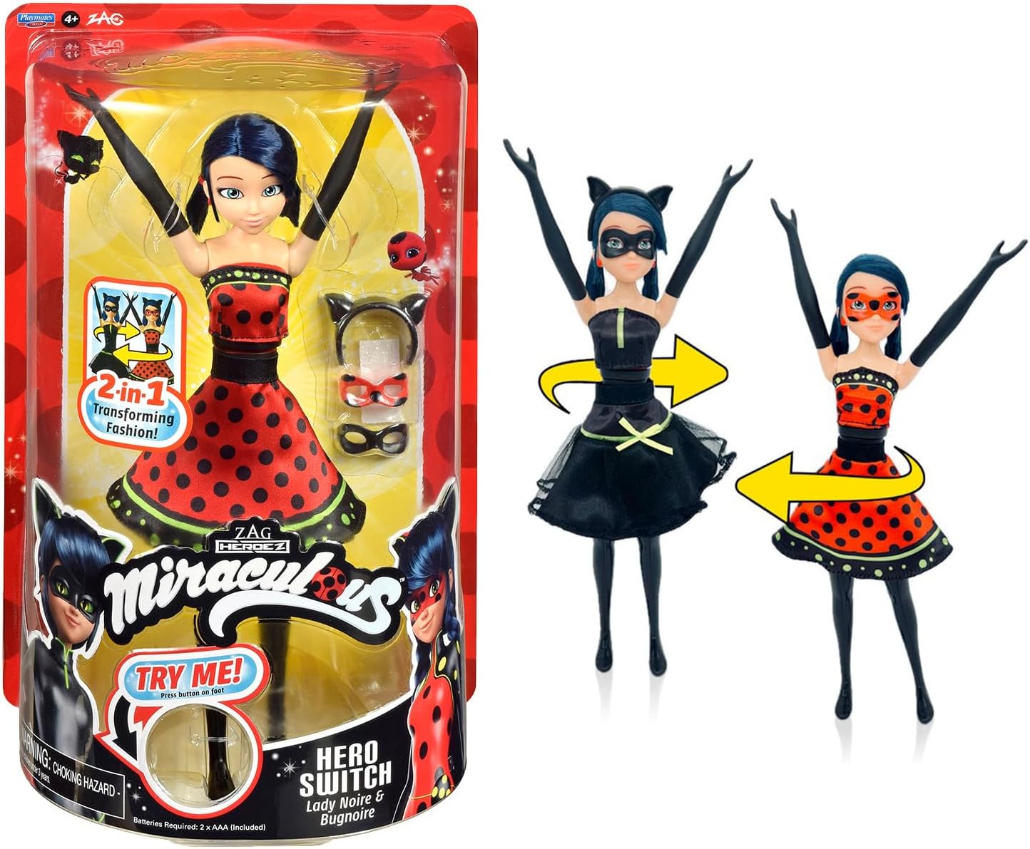 Detalle de Bandai Miraculous P50414 transformationsdocka, 26 cm, två dräkter och rörliga leder