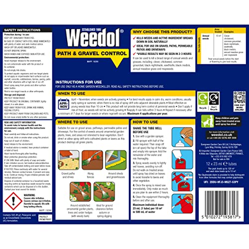 Thumbnail 1 de Weedol Path Weed Killer Liquid Concentrate – 12 Tubes (120m2) for Garden Paths & Patios