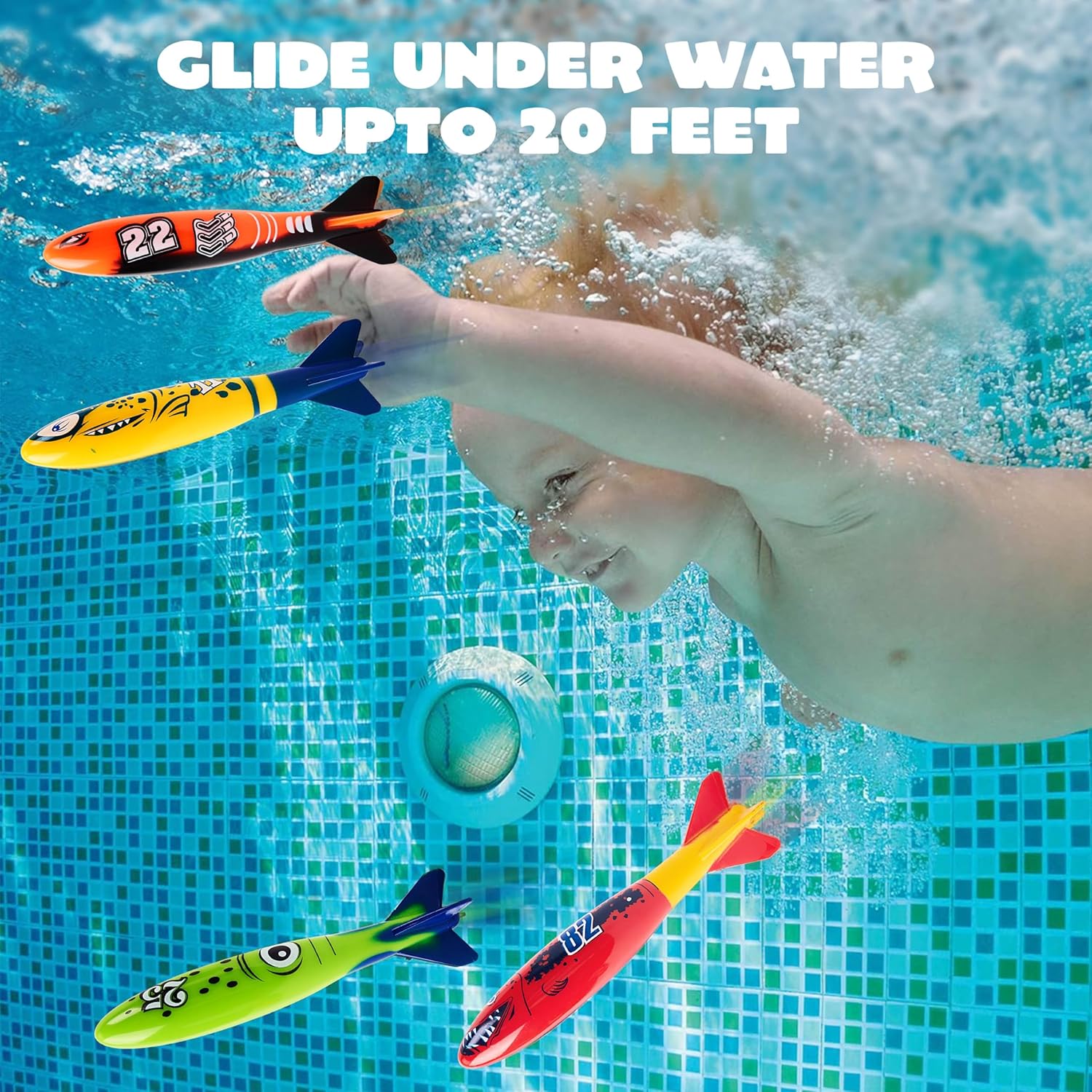 Thumbnail 1 de JOYIN 8 Pack Shark Underwater Diving Pool Toys (8-colour set)