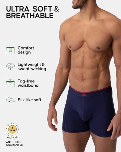 Detalle de DANISH ENDURANCE Bamboo Boxer Shorts for Men – 10 Pack Multicolour (Black & Navy) Size M