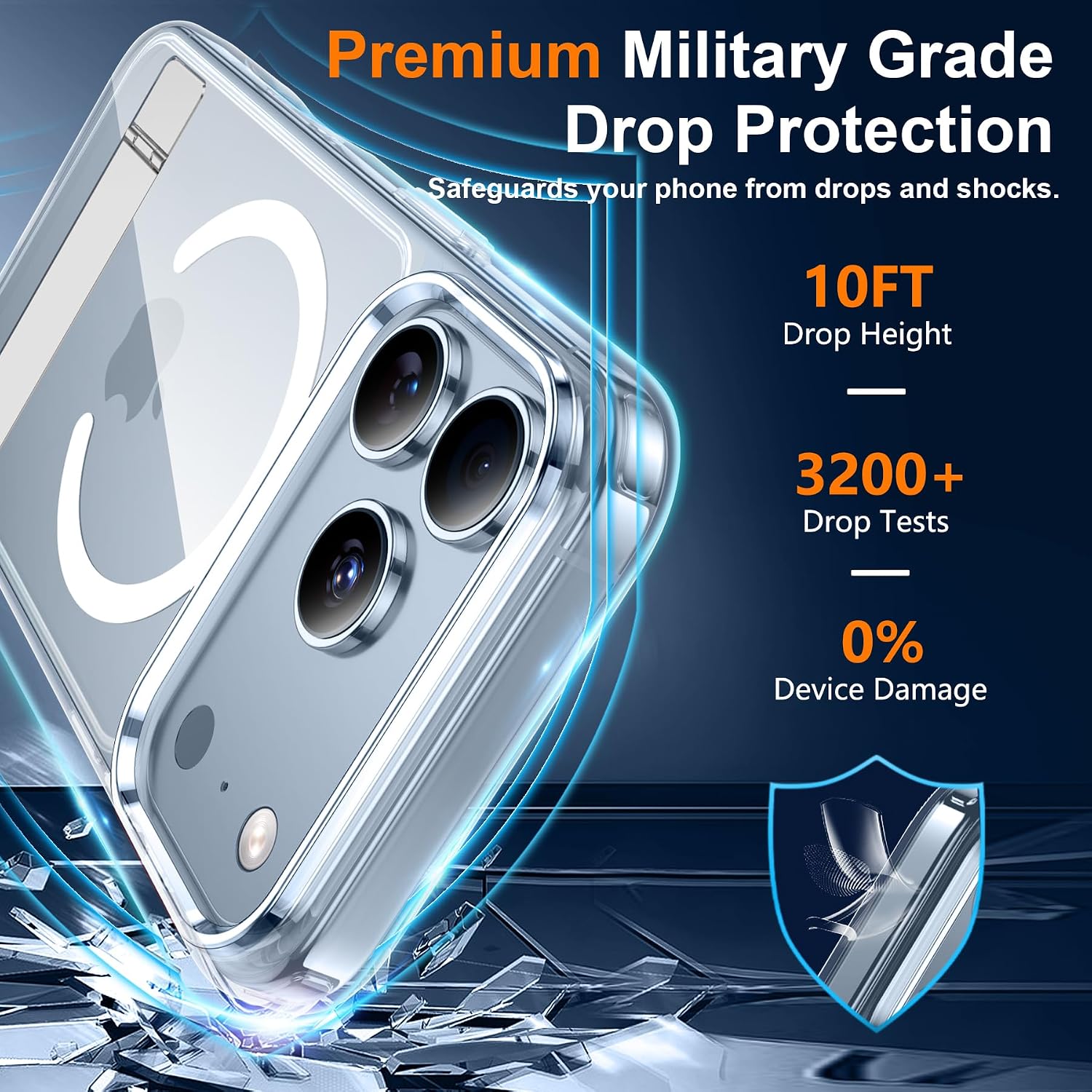 Thumbnail 2 de SPIDERCASE Clear Magnetic Case for iPhone 17 Pro/18 Pro with 3-Way Stand