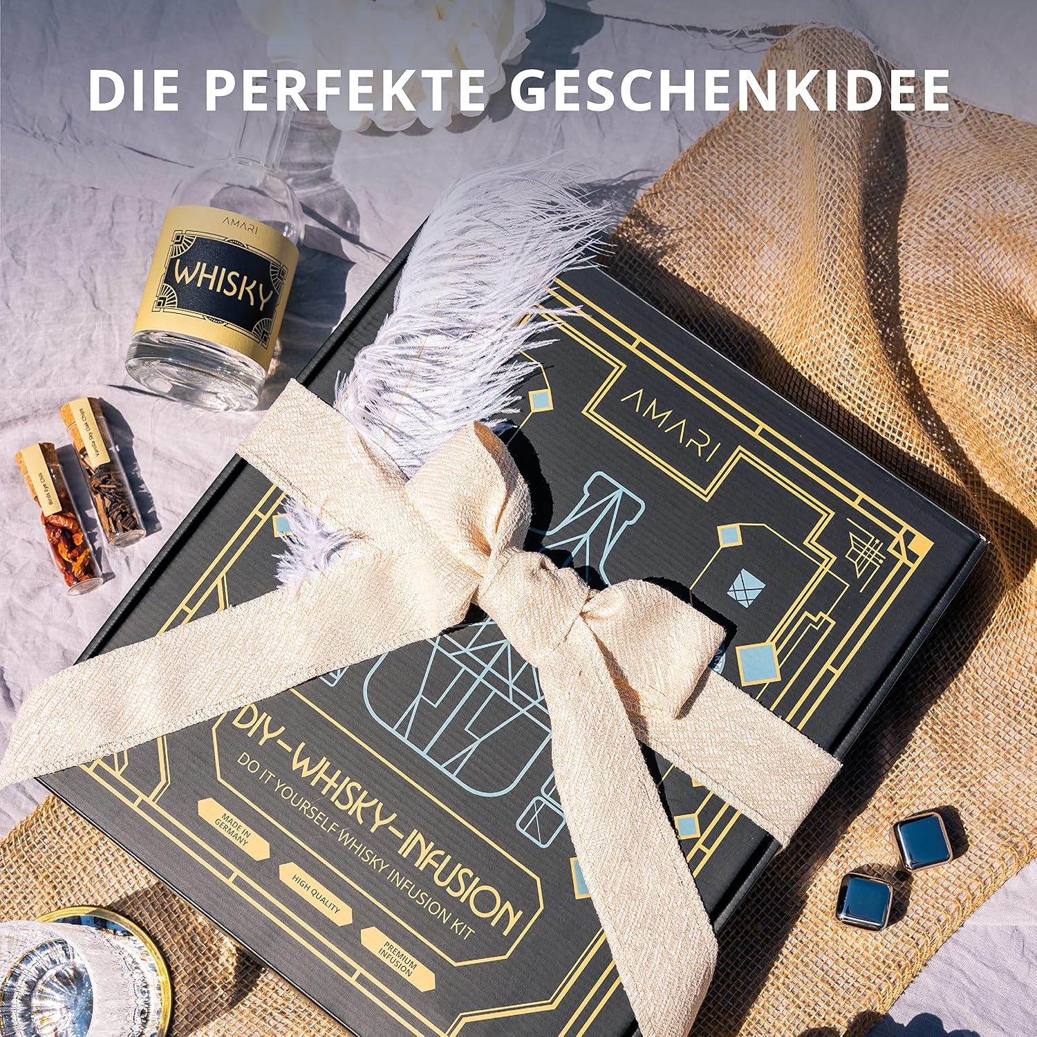 Detalle de AMARI ® DIY Whisky Set – Zum Selber Machen, Geschenkset inkl. Zubehör