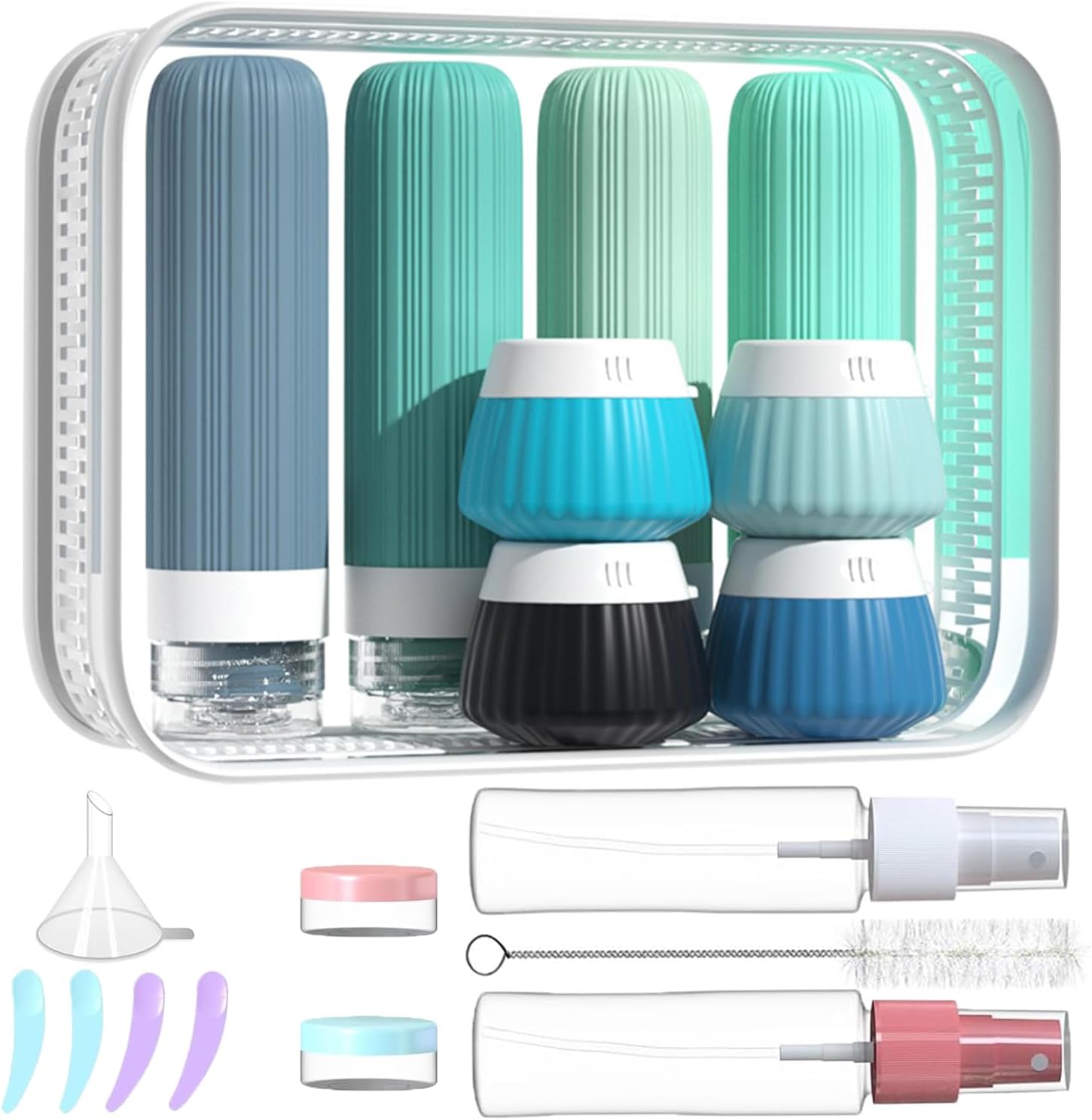 Detalle de NuvaConx 18-pack Travel Bottles for Toiletries