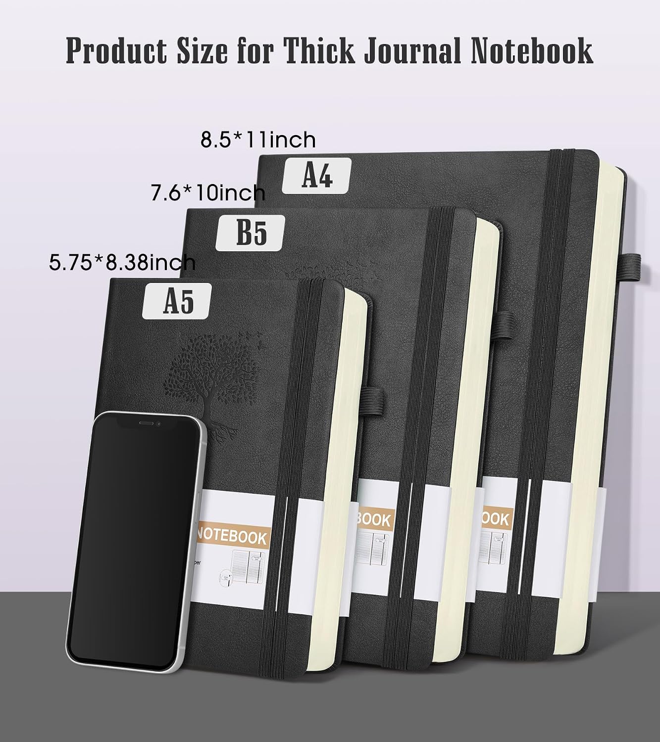 Detalle 2 de Ansopu A4 Lined Journal Notebook, 365 Pages, 100 GSM Paper