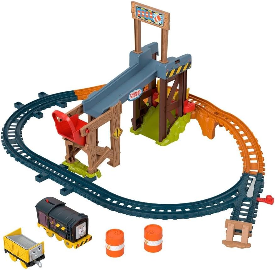 Thumbnail 6 de Thomas & Friends - Pista Cantiere di Diesel: set di trenino motorizzato con montacarichi e scivolo