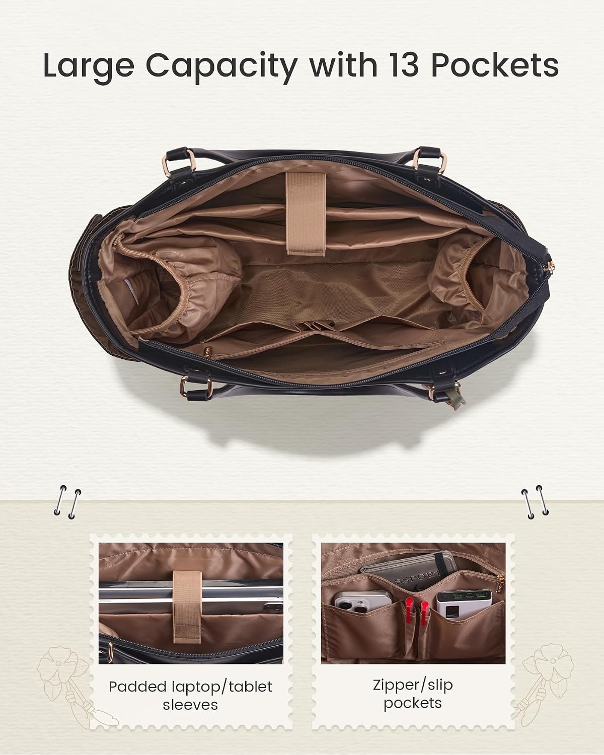 Detalle de LOVEVOOK Laptop Tote Bag for 15.6-Inch Laptops
