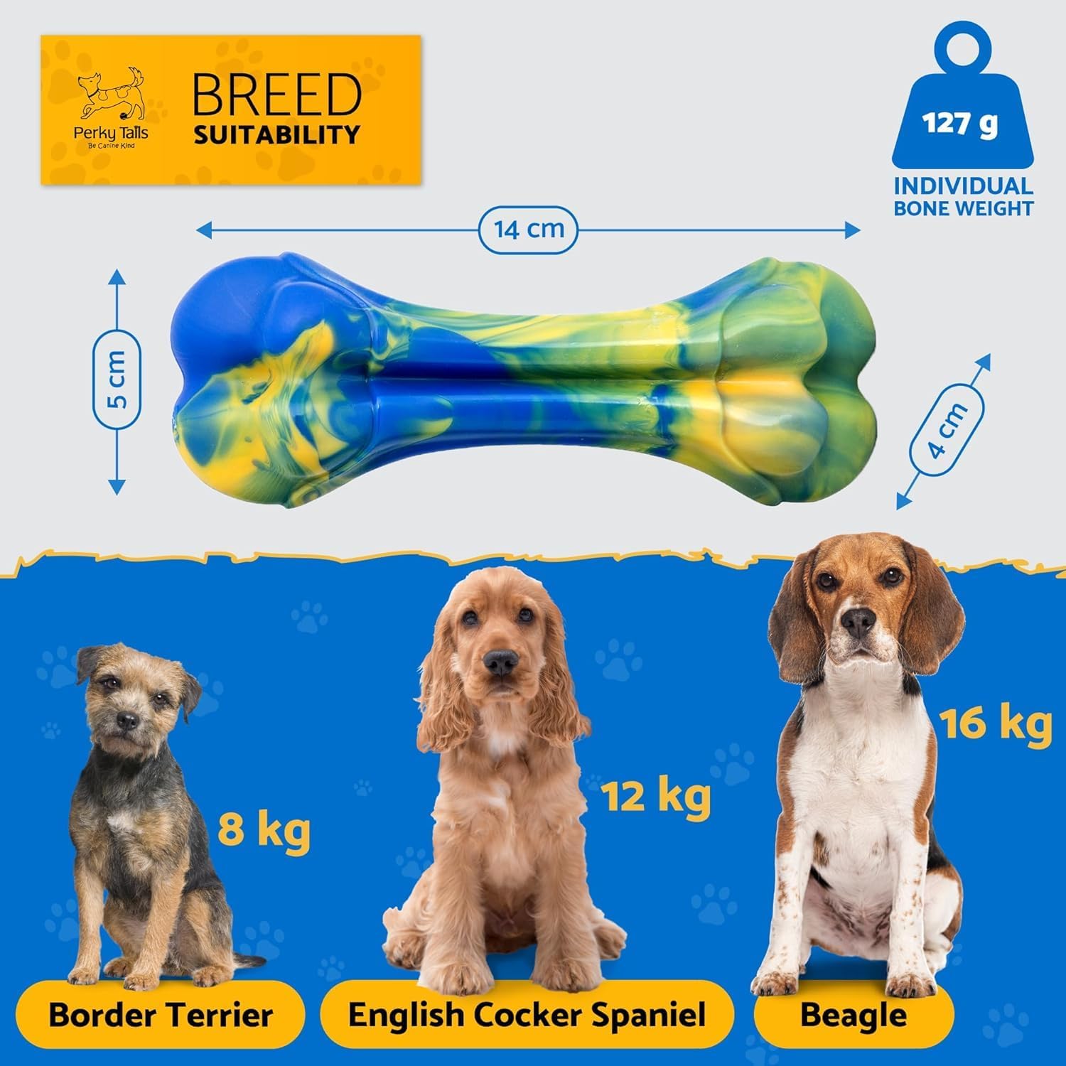 Thumbnail 5 de Perky Tails Almost Indestructible Hard Nylon Dog Toys (Bacon Flavour) – 3-Pack for Small Dogs