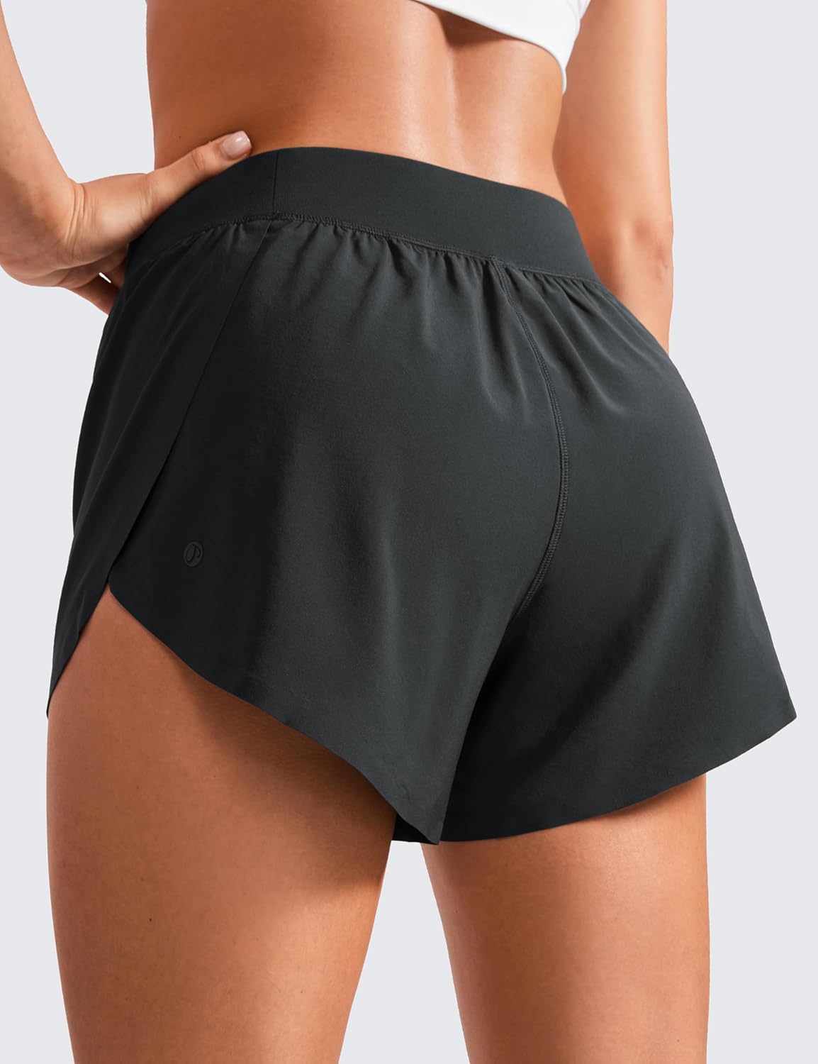 Detalle 2 de CRZ YOGA Femme Short de Course à Taille Moyenne avec Fentes Latérales – Léger et Respirant