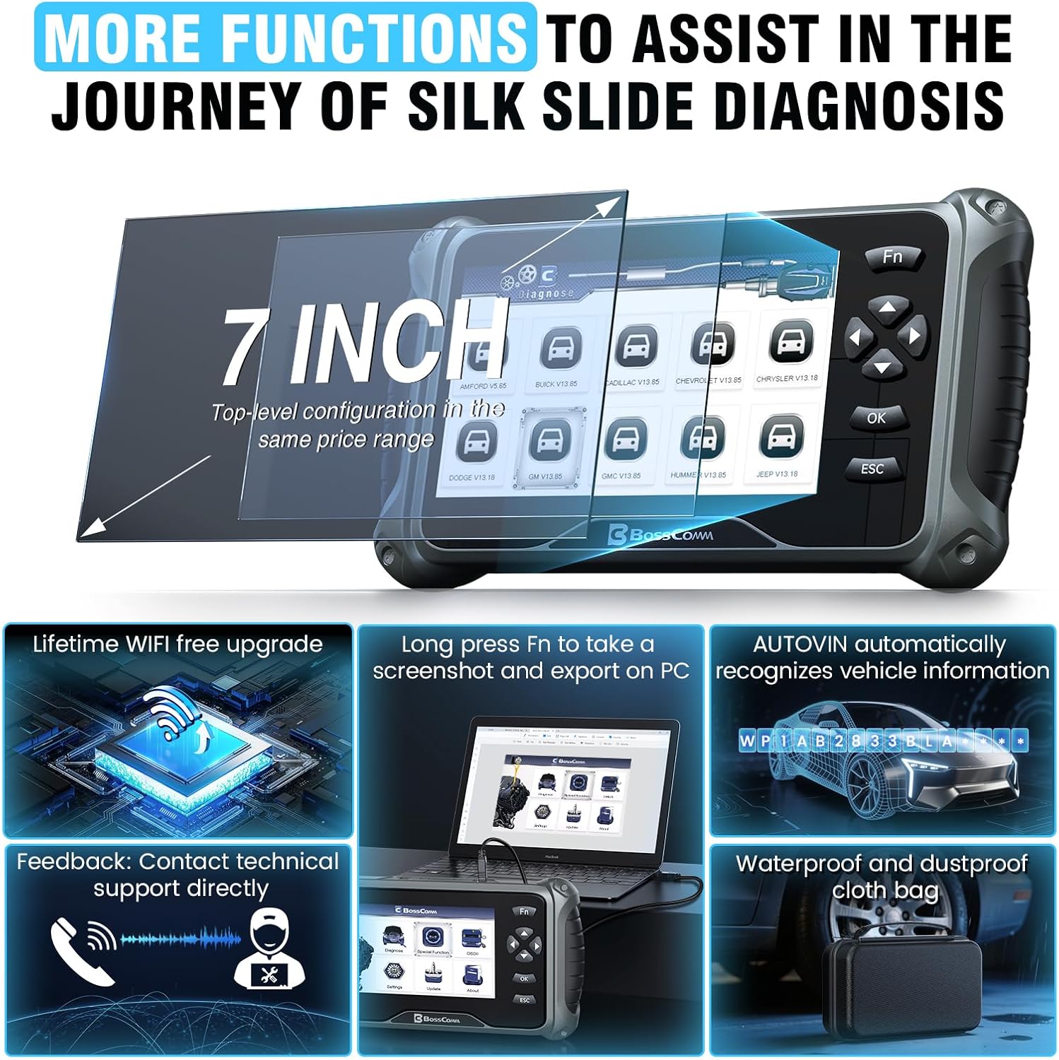 Thumbnail 5 de BC BossComm IF745 OBD2 Scanner 7-inch