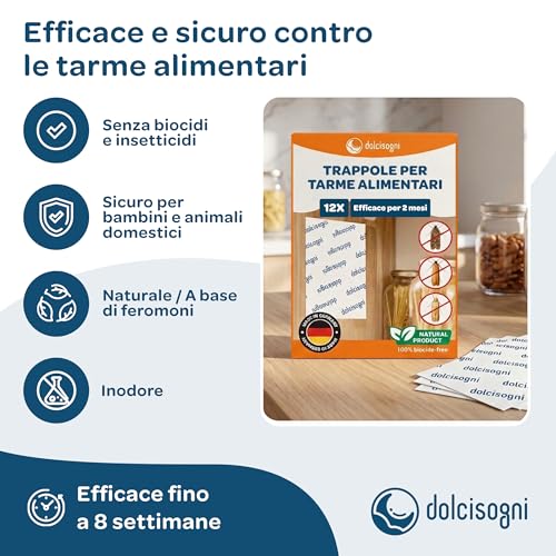 Thumbnail 1 de Antitarme Alimentari – 12 fogli, Senza Biocidi, Adesivo per Farfalline Dispensa (Made in Germany) – Protezione semplice della tua dispensa