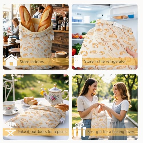 Thumbnail 6 de AirBanish Bienenwachs Brotbeutel – 2 Stück, Leinen 43×33 cm