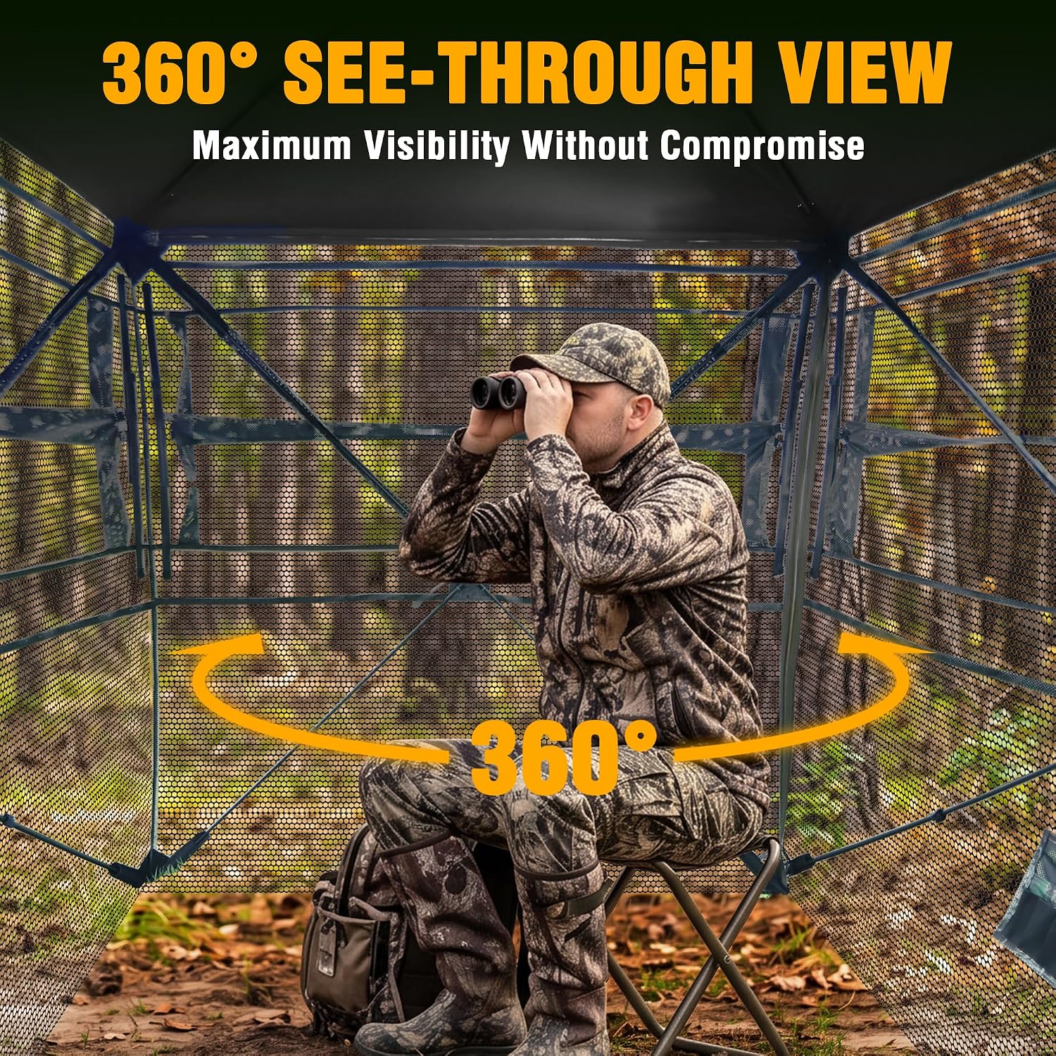 Detalle 2 de FLISSA F091141AE Hunting Blind, 360° Visibility, Pop-Up, 3–4 Person