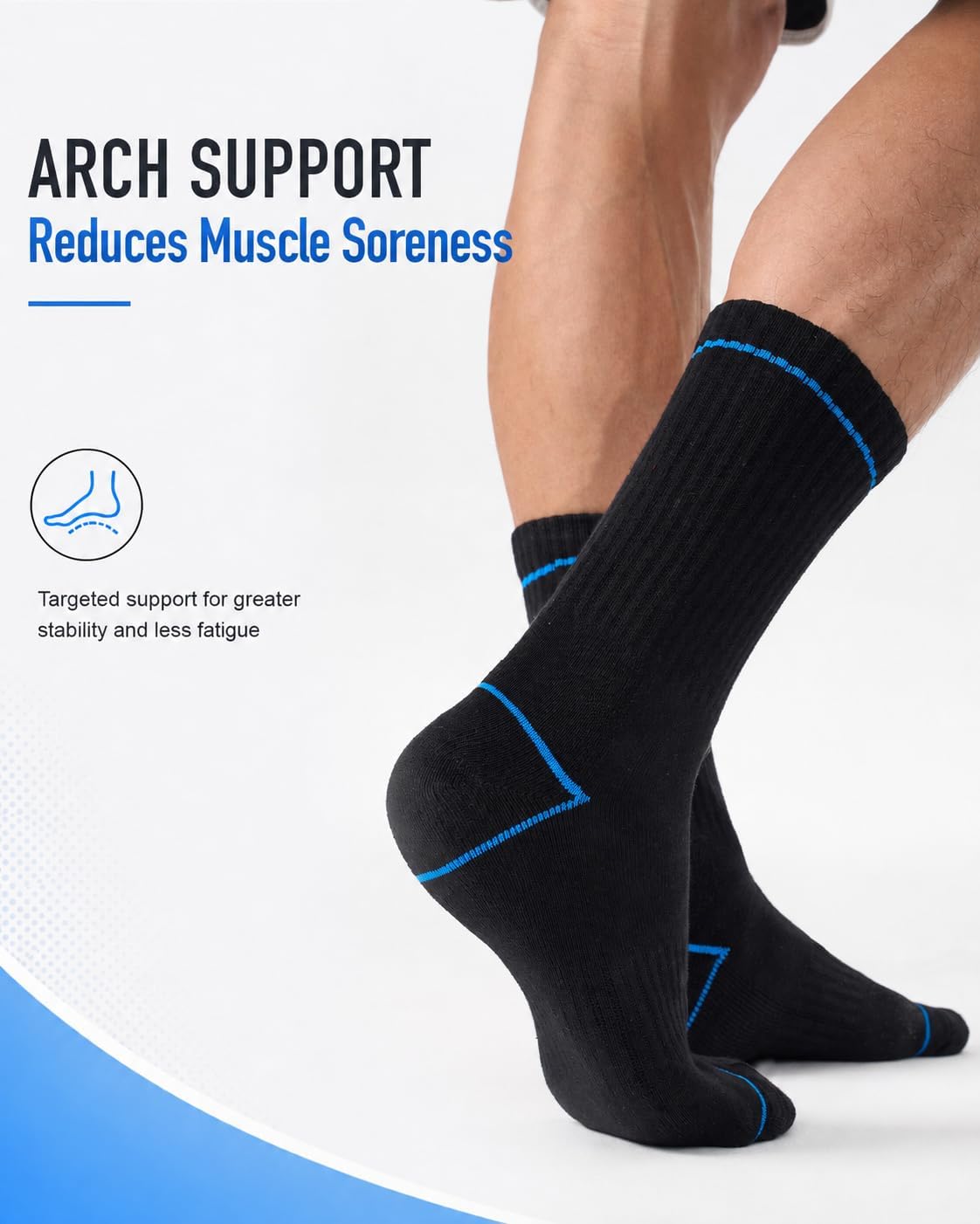 Detalle de SukModen Padded Cotton Work Socks, 6/10 Pairs, Reinforced Heel and Toe