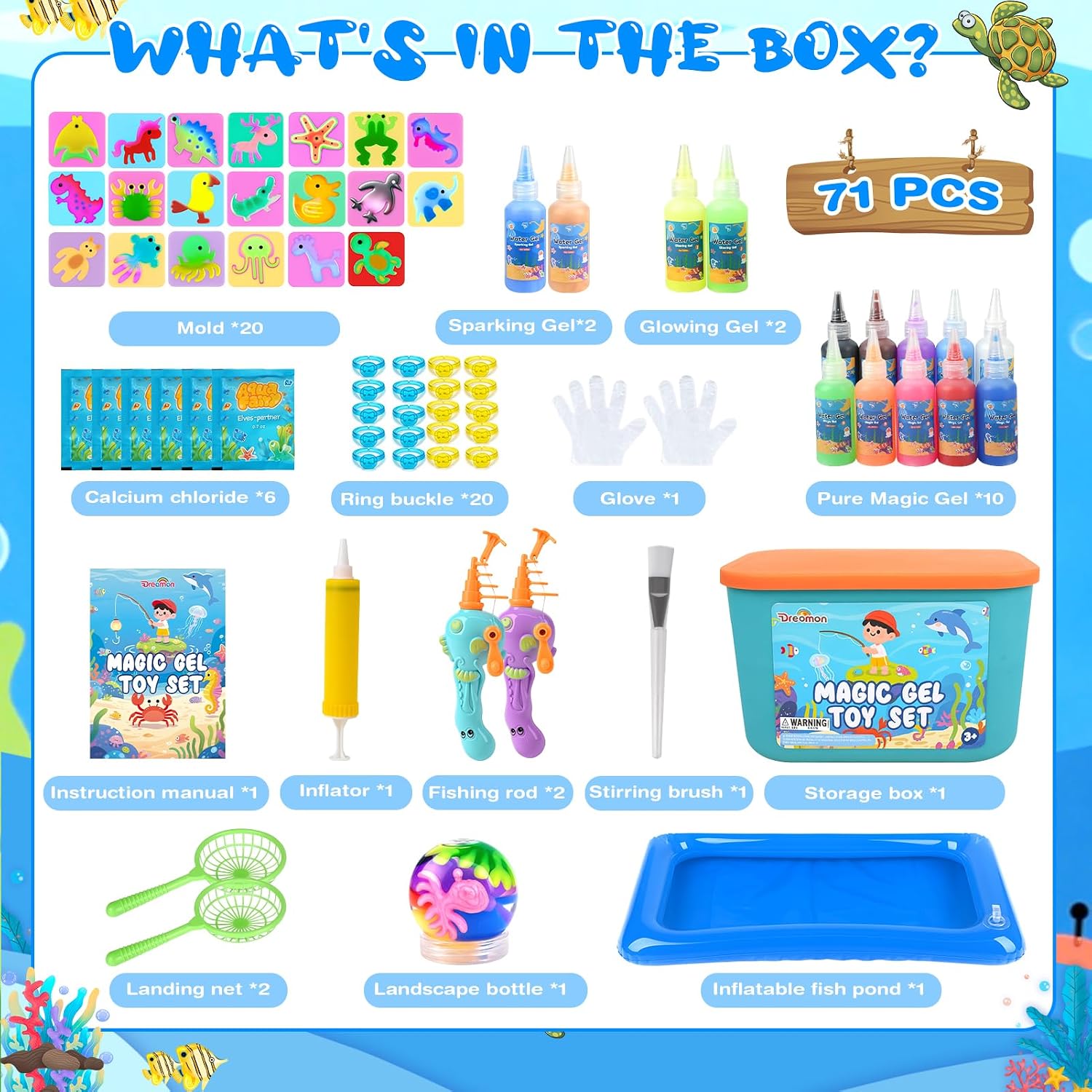 Detalle 2 de Dreamon Magic Aqua Fairy Water Gel Kit 71pcs 🎨
