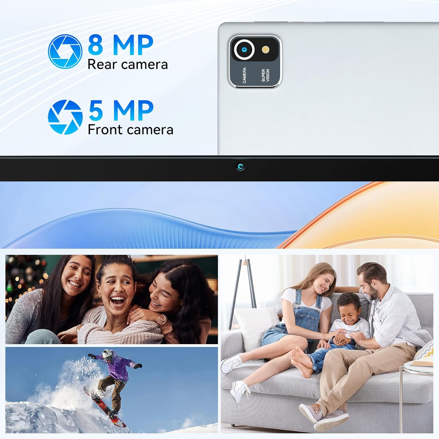 Thumbnail 4 de Hakaug 10-inch Android 13 Quad-Core Tablet (6GB RAM, 64GB storage, 5000 mAh) – Silver