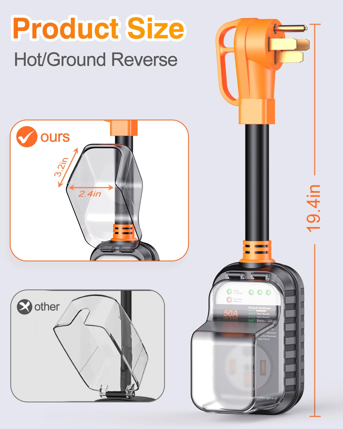 Thumbnail 5 de GEARGO 50A RV Surge Protector with 18000J, IP68 Waterproof, Plug-&-Play