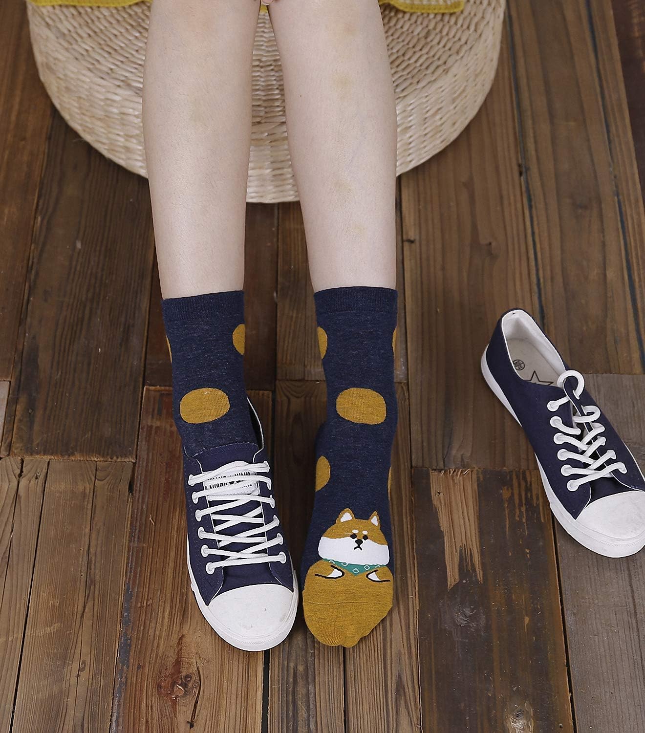 Detalle de ZFSOCK fluffiga antislipstrumpor med cupcake-design, storlek 36–43