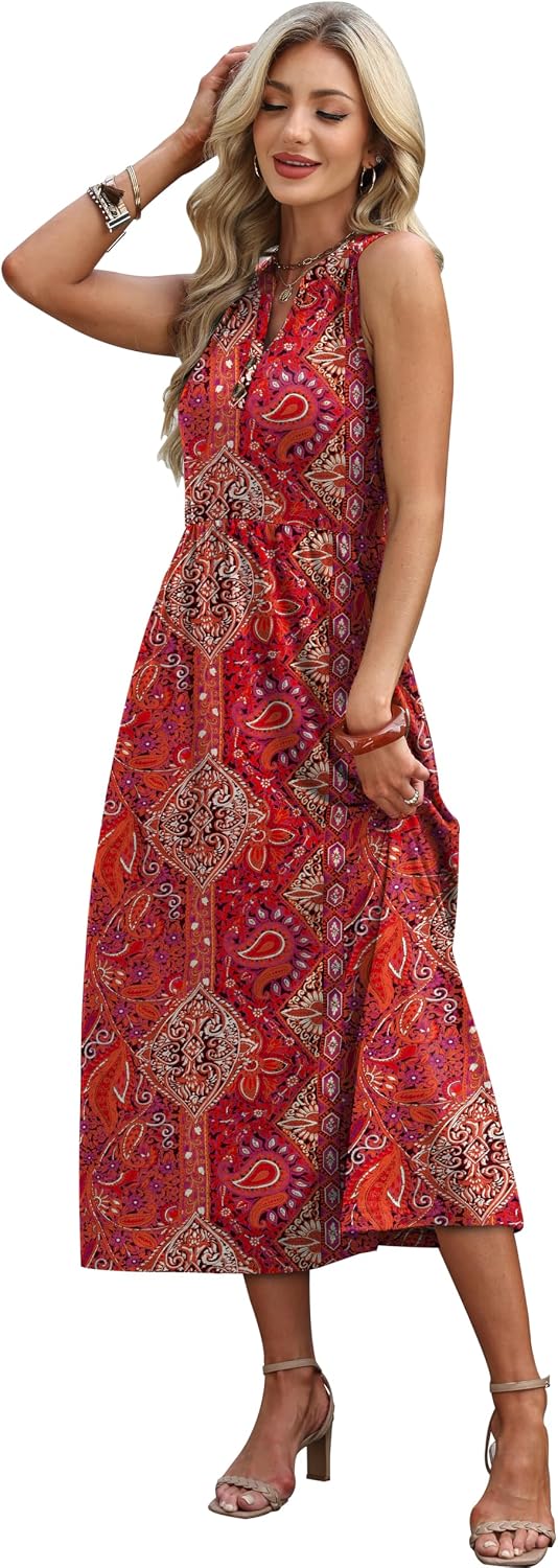 Thumbnail 3 de WIHOLL Women's Summer Maxi Dress with Pockets for Vacation & Beach Days