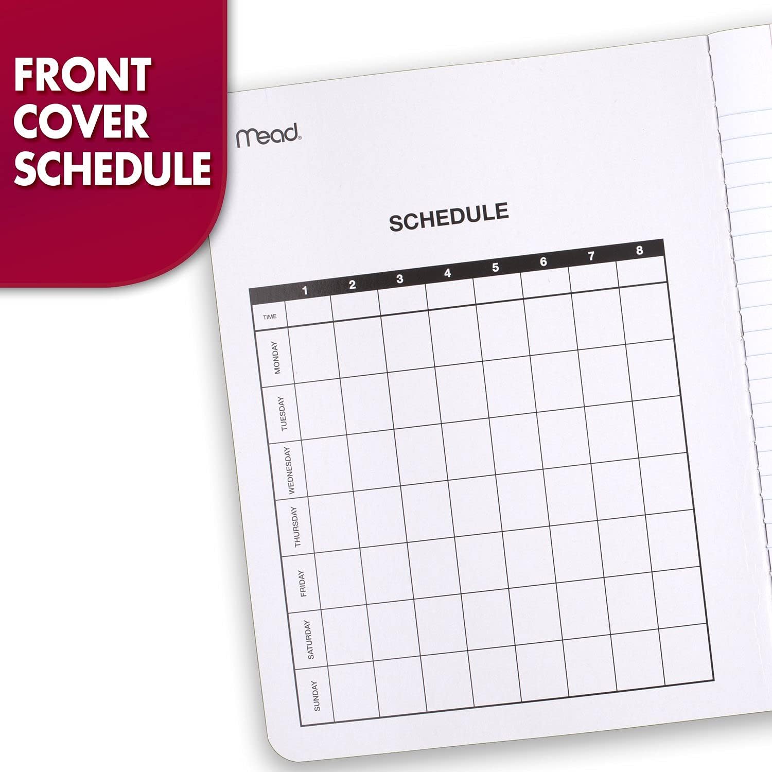 Detalle de Mead Composition Notebook, Wide Ruled, 7.5 x 9.75, Black Marble, 3 Pack (38301)