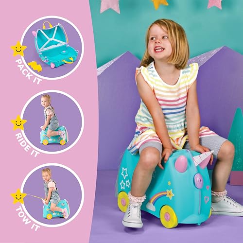 Thumbnail 3 de Trunki Unicorn Teal Ride-On Suitcase: The Colourful 18L Cabin Companion for Little Travellers
