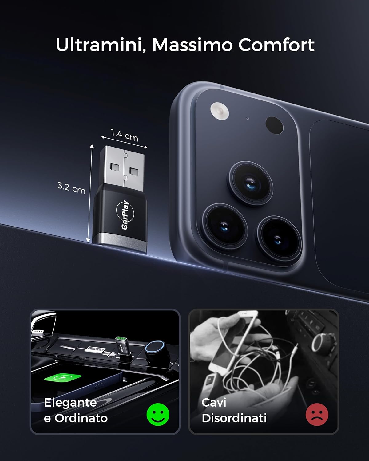 Thumbnail 6 de 【2026 Aggiornata】Mini Adattatore CarPlay Wireless: CarPlay senza fili per iPhone