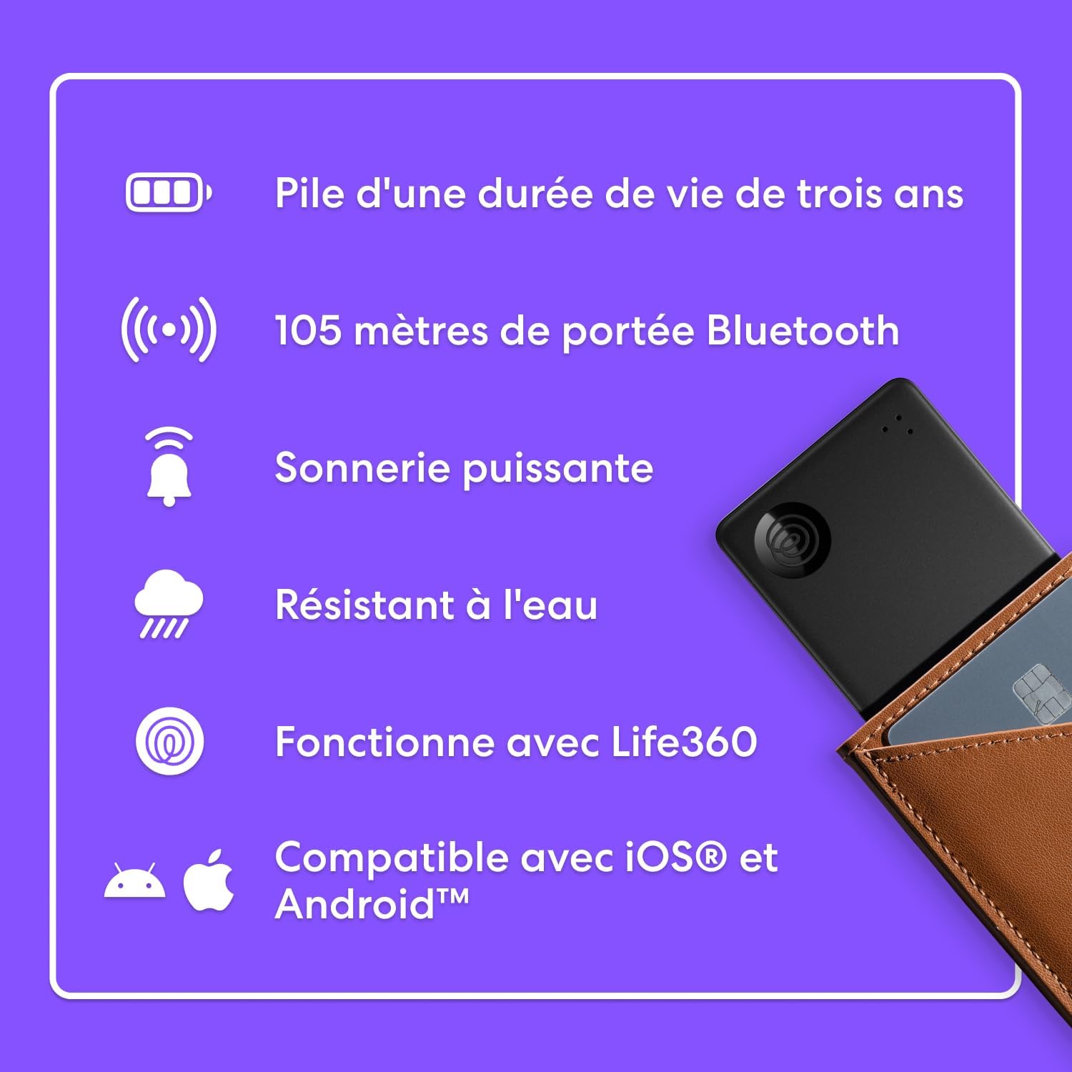 Thumbnail 6 de Tile by Life360 Slim – détecteur Bluetooth pour portefeuille, passeport et bagages (lot de 1, Pink Punch)