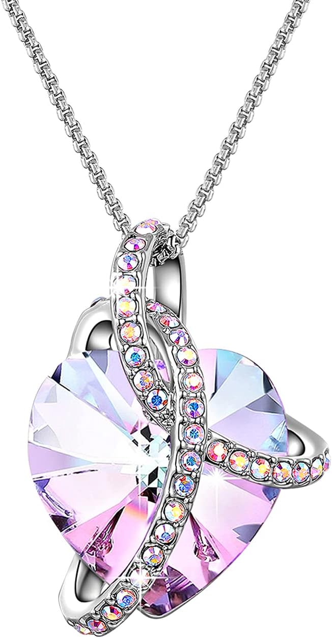 Thumbnail 5 de Angelady Collier Cœur Améthyste 18"+