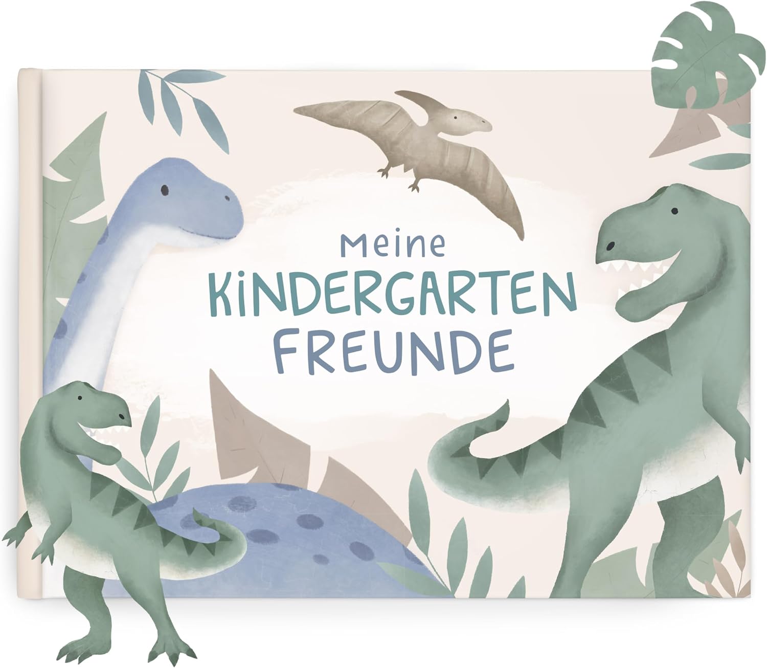 mintkind Freundebuch Kindergarten – Dino Aquarell, 80 Seiten zum Ausfüllen