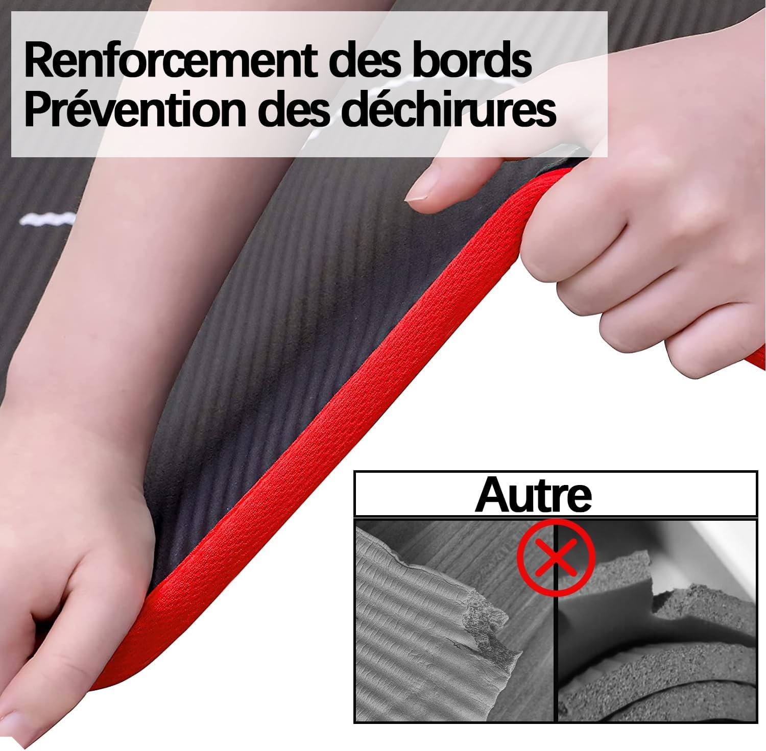 Detalle de PROIRON Tapis de Yoga Epais 10MM – Antidérapant, 183 × 66 cm