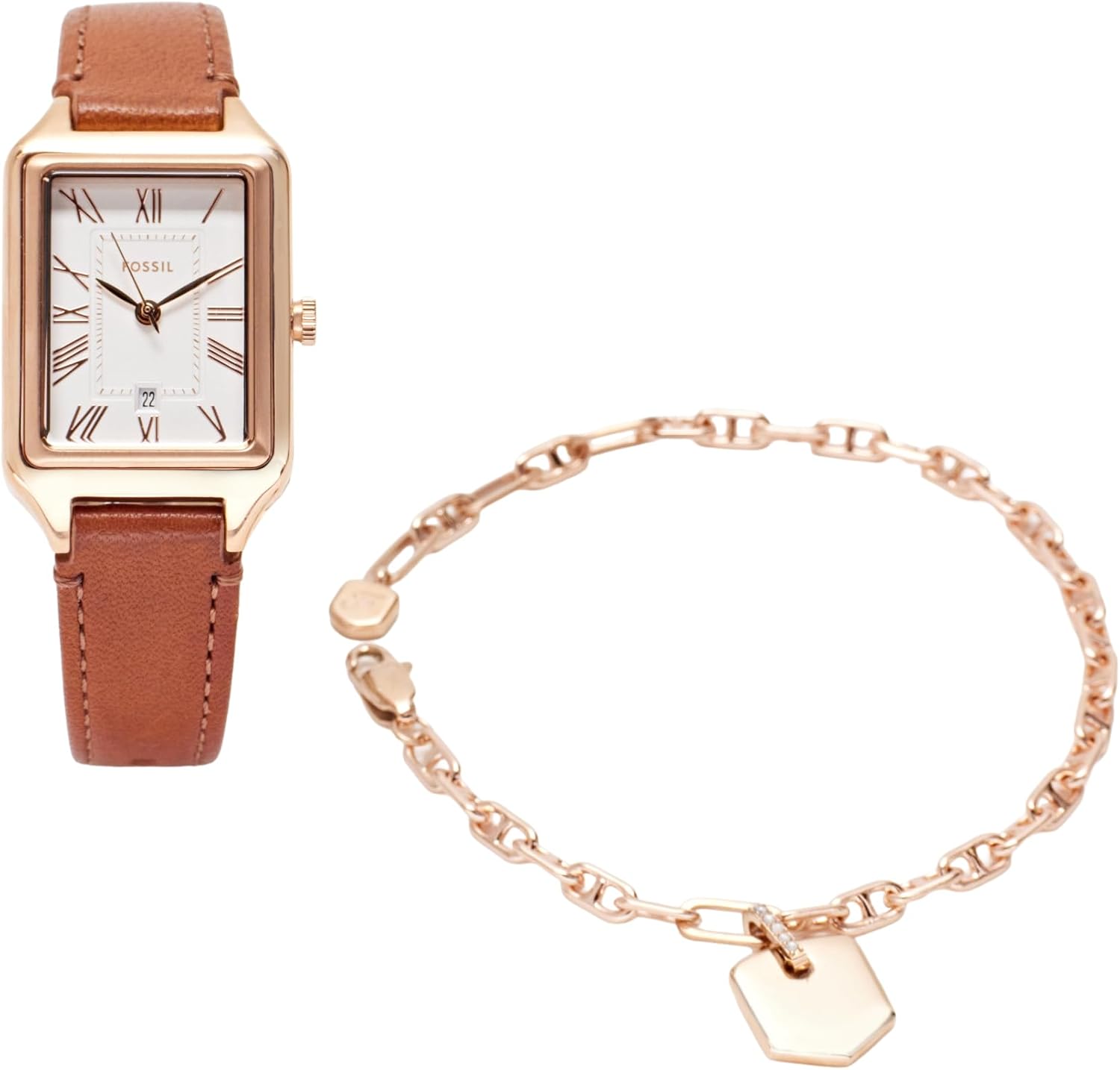 Detalle de Fossil Raquel Damen-Armbanduhr: Quarz-DREI-Zeiger, Lederband, 50 m wasserdicht