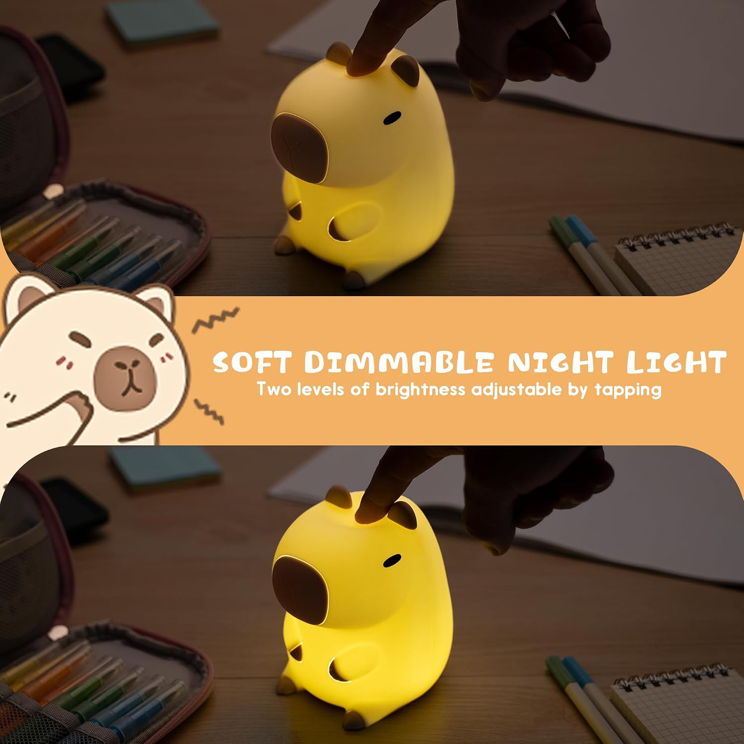 Detalle de UNEEDE Capybara Nachtlicht 20 Min Abschaltfunktion 🌙