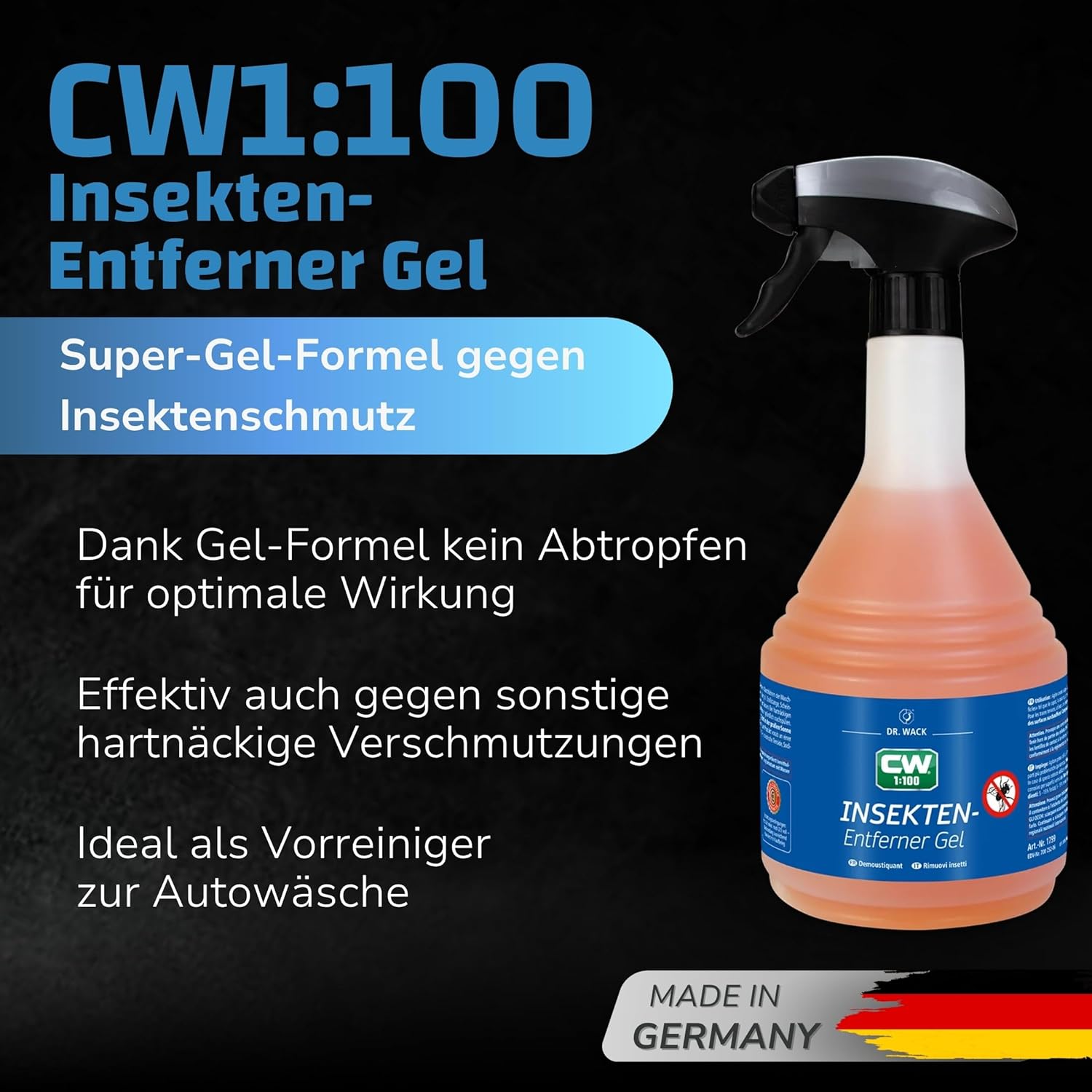 Thumbnail 1 de DR. WACK CW1:100 Insektenentferner-Gel Auto – 750 ml