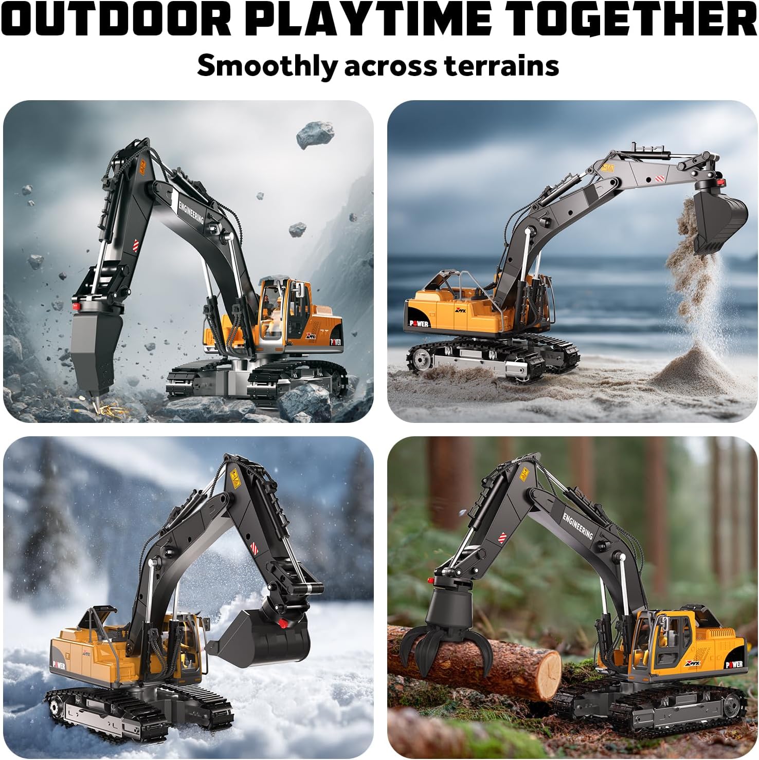 Thumbnail 4 de CozyBomB Construction Digger RC excavator with 3 heads