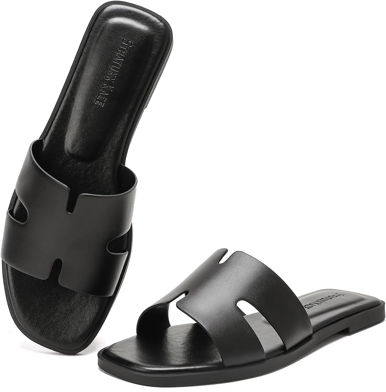 Detalle de Stratuxx Kaze Women's Open Toe Flat Dress Slide Sandals