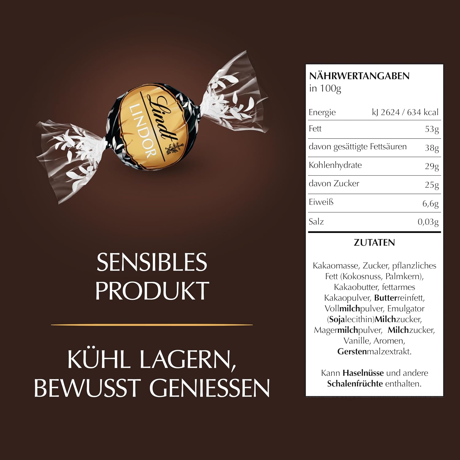 Detalle 2 de Lindt LINDOR Extra Dunkel 1 kg 🍫