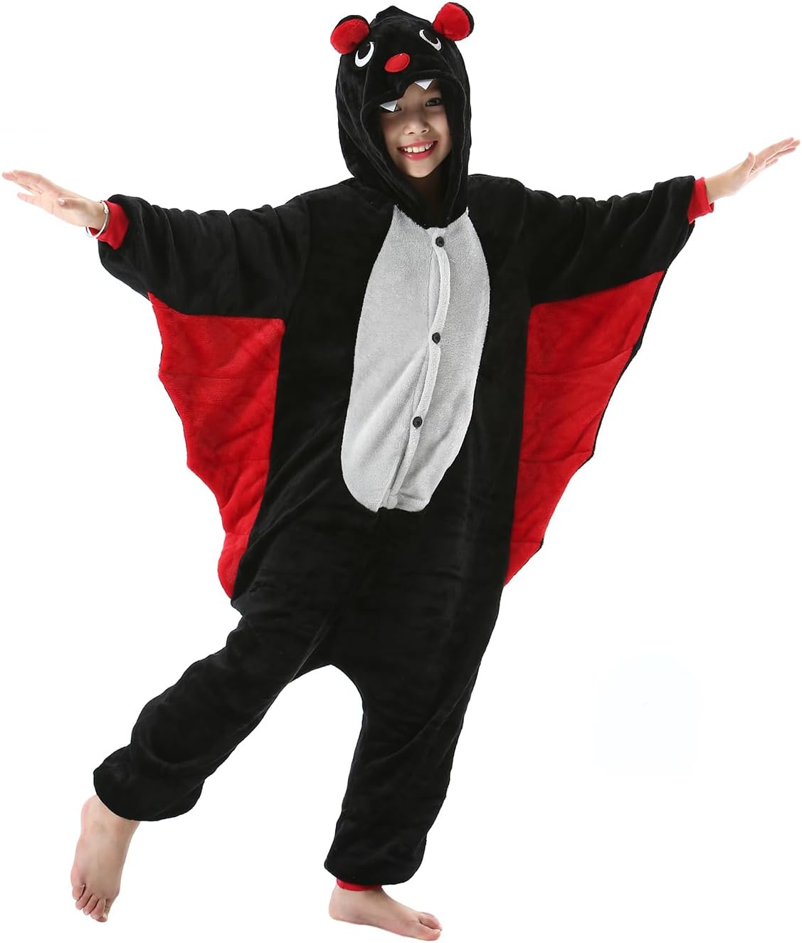 Detalle de CuteOn Kids' Animal Onesie Pajamas with Hood, Tail and Side Pockets