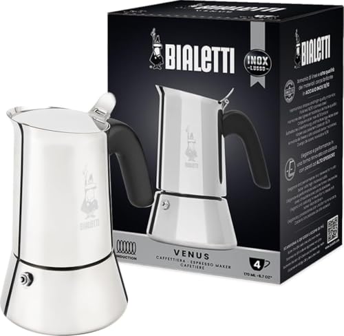 Detalle de Bialetti Venus Induction – Edelstahl Espressomaschine für Induktion, 4 Tassen (170 ml), Silber