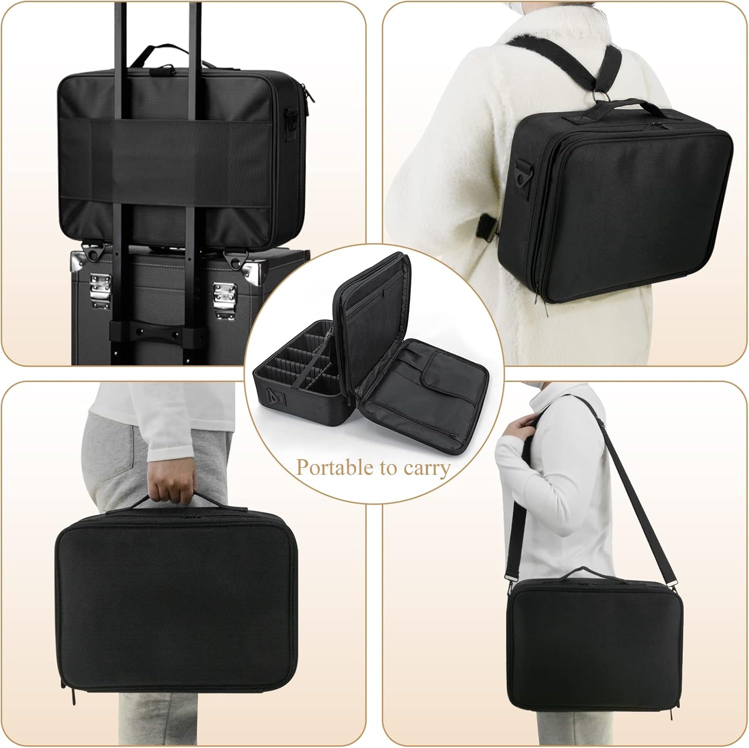 Detalle 2 de Makeup Organiser Bag Large Travel Cosmetic Case