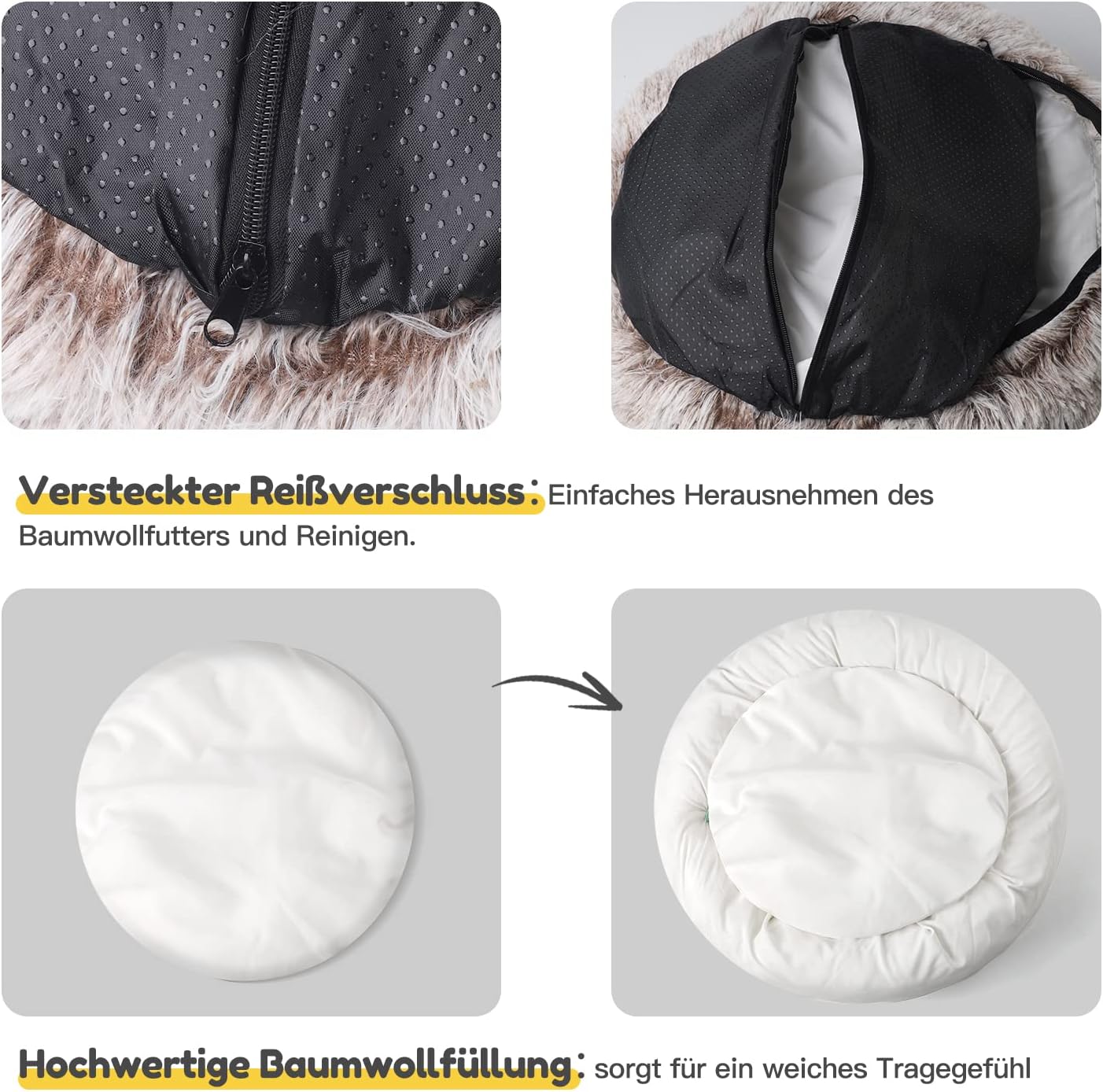 Thumbnail 4 de CATISM Katzenbett Flauschig Katzendecke 50 cm – halbgeschlossenes Zelt für Katzen