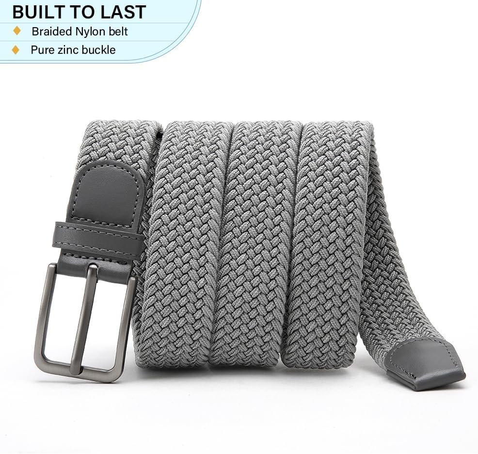 Detalle de DOOPAI Men's Braided Stretch Belt, 1 3/8-Inch Wide
