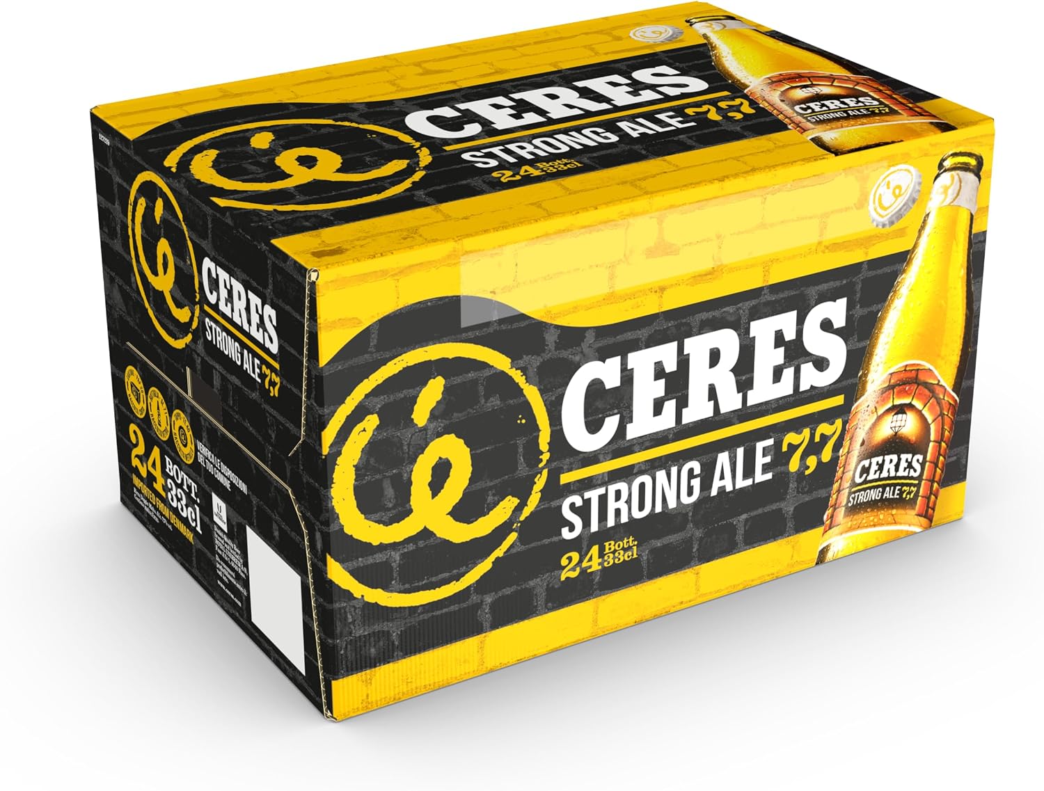 Detalle de Ceres Strong Ale – 24 bottiglie da 33 cl, birra bionda doppio malto con riflessi dorati (7,7% alc./vol.)