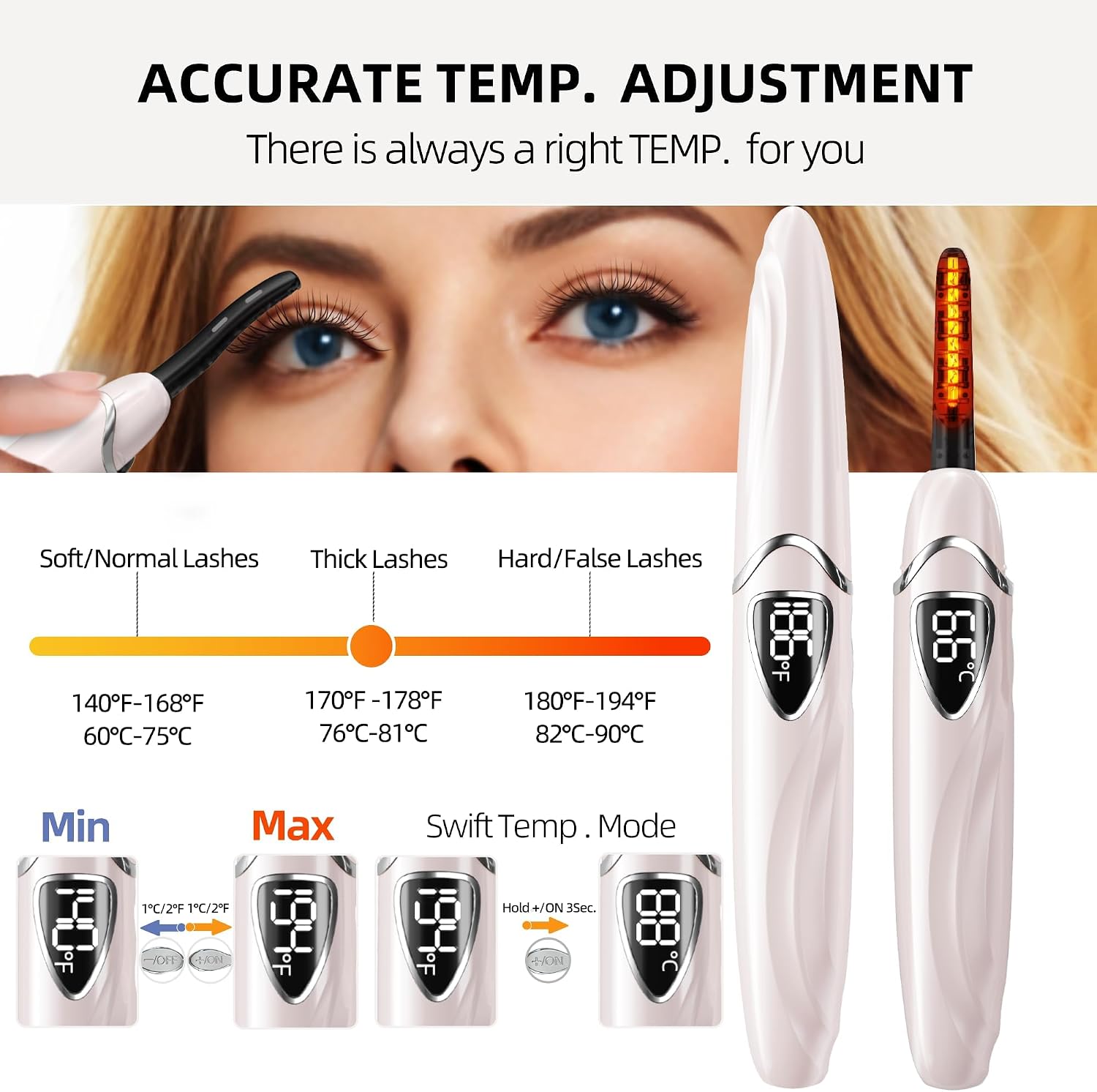 Thumbnail 5 de EYECURL S600 Heated Eyelash Curler, USB-C Rechargeable, Soft Pink