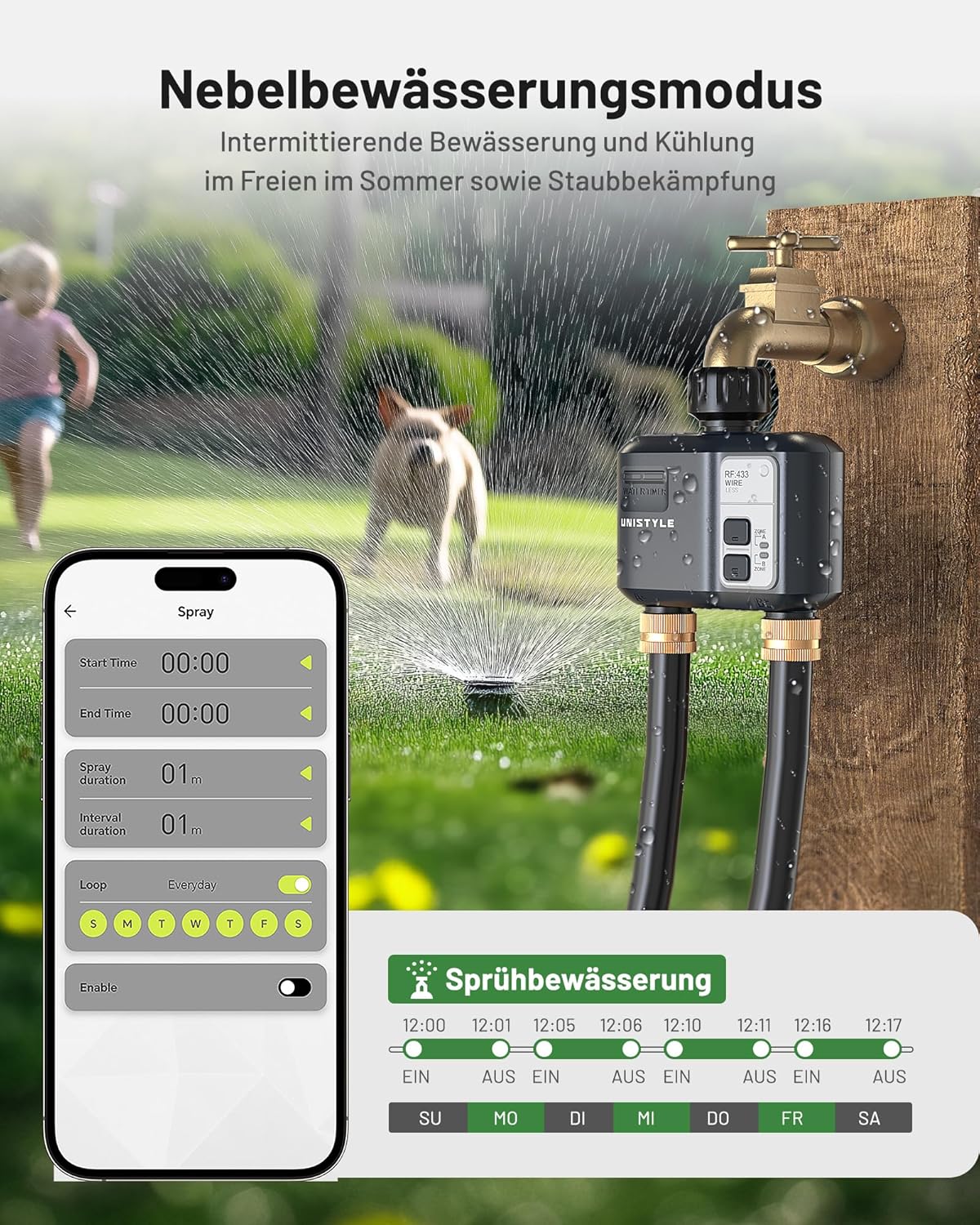 Thumbnail 3 de Bewässerungscomputer WLAN 2 Ausgänge – Zwei Zonen, App-Steuerung & Sprühmodus