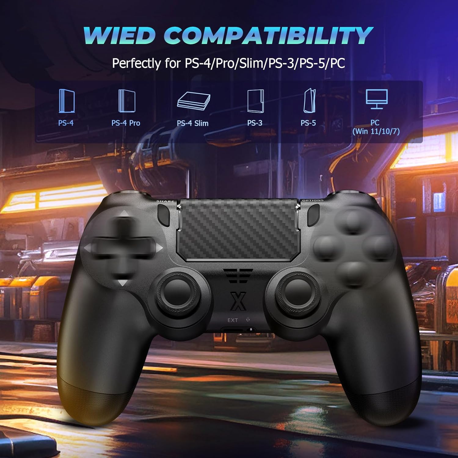 Detalle de Suoxiom Wireless Controller for PS-4, Pro, Slim and PC
