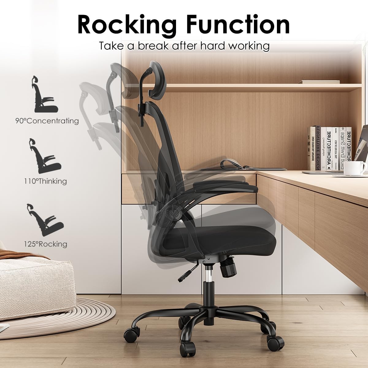 Thumbnail 5 de Farini Höhenverstellbar Ergonomischer Stuhl 150 Kg